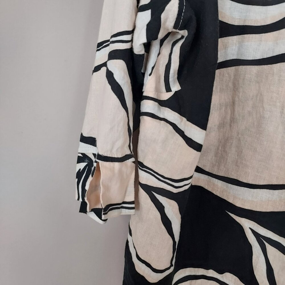 Rachel Zoe Linen Blend 3/4 Sleeve Button Down Floral Blouse Size 2X NWOT - Picture 3 of 10